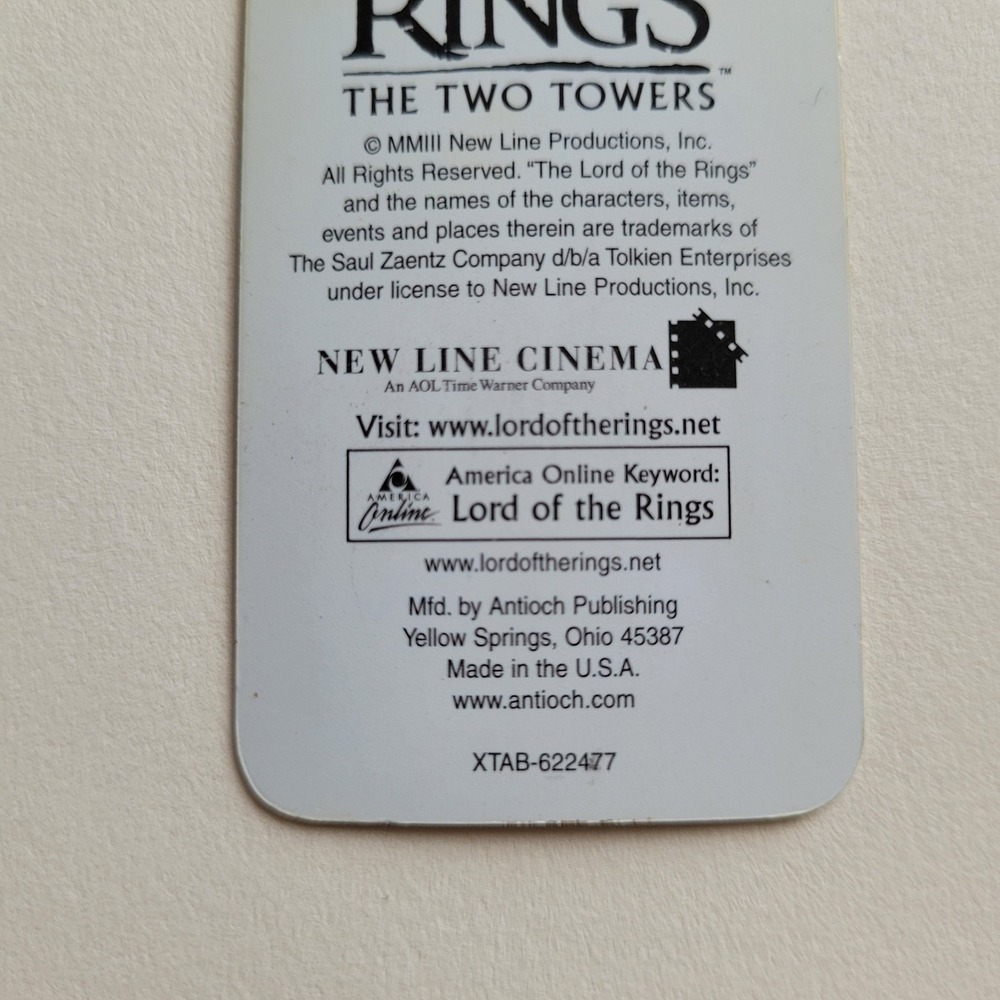 Vintage Aragorn Tab Bookmark, 2002 Lord Rings Two Towers, Y2K Movie, XTAB-622477 - Picture 12 of 12
